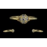 Antique 18ct Gold Diamond Ring. Unusual 18ct Diamond Ring, Set with 5 Diamonds In a Crown Style