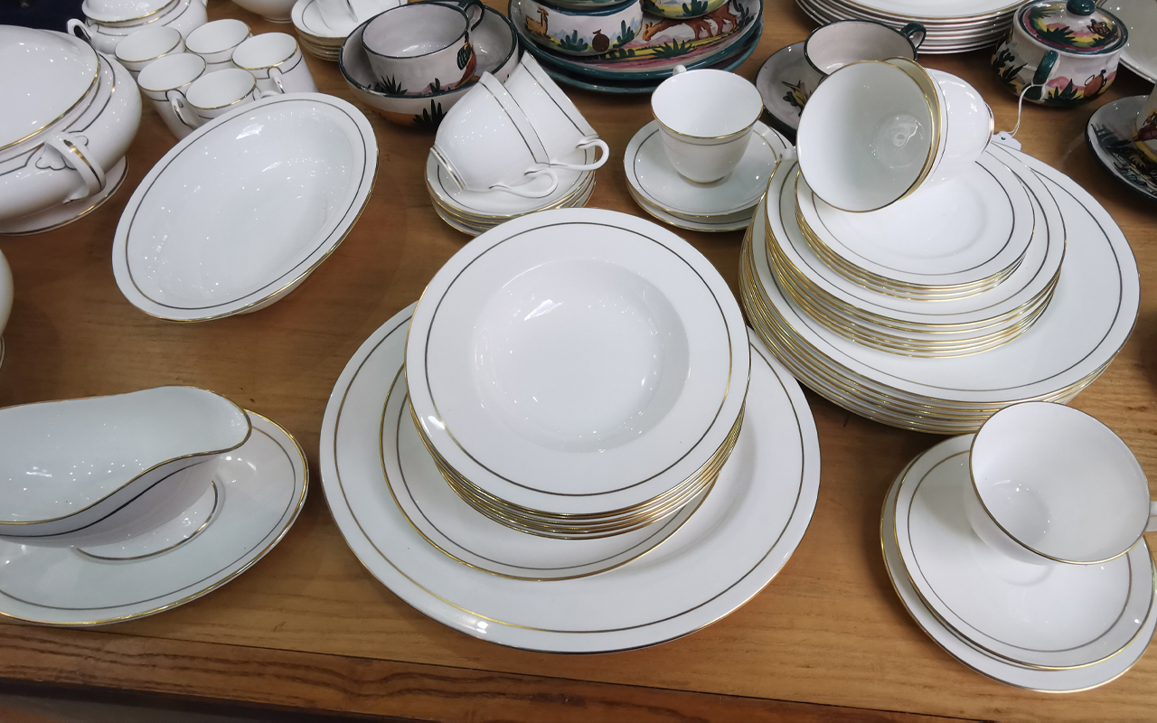 Royal Worcester Tea/Dinner Service 'Contessa', comprising tea pot, milk jug, lidded sugar bowl, - Image 2 of 2