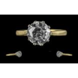 Ladies 18ct Gold Single Stone Diamond Ring full hallmarks to shank.