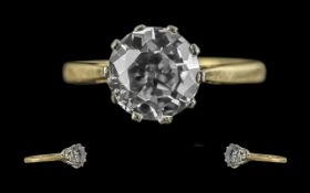 Ladies 18ct Gold Single Stone Diamond Ring full hallmarks to shank.