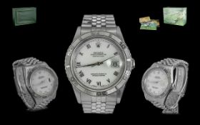 Rolex - Oyster Gents 18ct White Gold and Steel Perpetual - Chronometer ( Thunderbird ) Wrist Watch.