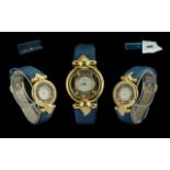 Chopard 'Casmir' Happy Diamonds Ladies 18ct Gold Diamond & Sapphire Set Quartz Wrist Watch with