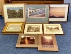 Collection of Eight Assorted Pieces of Artwork, including a William Arnold Stewart Street Scene,