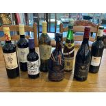 Collection of Eight Wines and Liqueur, to include 1969 Vintage Barolo, blackcurrant liqueur,