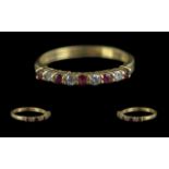 Ladies - Attractive / Quality 18ct Gold Ruby and Diamond Set Dress Ring.