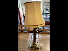 Brass Column Table Lamp, raised on stepped base, measures approx.