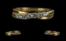 18ct Gold - Attractive Diamond Set Dress Ring. With Full Hallmark to Interior of Shank.