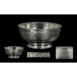 Mid Victorian Period - Superior Sterling Silver Small Footed Bowl with Small Beaded Border, The