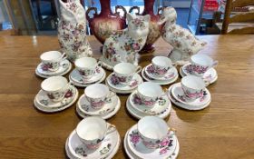 Collection of Pottery & Porcelain, comprising an Aynsley rose patterned tea set,