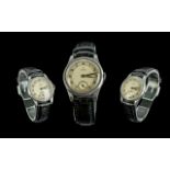 Gents Omega Wristwatch, Silvered Chapter Dial, Arabic Numerals With Subsidiary Seconds,