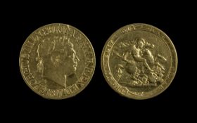 George III 22ct Gold Full Sovereign, dated 1817. Fair condition, confirm with photo.