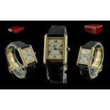A Cartier Ladies 18ct Gold on Silver Quartz Wrist Watch full marks to back cover no 2145 214141 CD