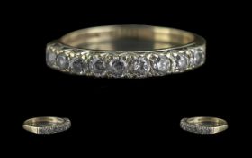 Ladies - 9ct Gold 9 Stone Diamond Set Ring. Full Hallmark to Shank.