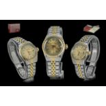 Tudor - Princess Oyster date 18ct Gold and Steel Self-Winding Wrist Watch.