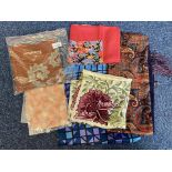 Four Liberty of London Vintage Silk Scarves, comprising unusual square blue and black checked,
