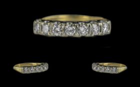Ladies 18ct Gold Attractive 7 Stone Diamond Set Ring, marked 18ct to shank. the seven round