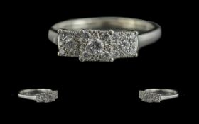 Ladies Superb Quality 14ct White Gold Diamond Set Dress Ring. Marked 14ct to Shank.