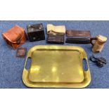 Box of Collectibles, comprising a Box Brownie Camera in case, a Pocket Kodak camera in case,