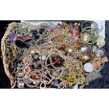 A Collection of Vintage Costume Jewellery to include statement necklaces, beads , bangles,