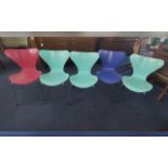 Collection of Four Genuine Fritz Hanson Chairs, labels to base,
