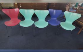 Collection of Four Genuine Fritz Hanson Chairs, labels to base,