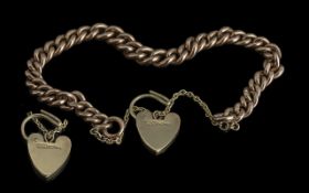 Victorian Period 1837 - 1901 9ct Gold Albert Chain Curb Bracelet,