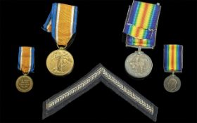 Collection of WWI and WWII Medals comprising WWI medals awarded to Pte. W. Carter, R.Lancs.R.