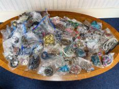 Box of Costume Jewellery, mostly modern, comprises pearls, beads, brooches, etc. Ideal market or car