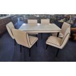 Umberto Mascagni Dining Table & Six Chairs, Italian, purchased in Harrods.