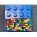 Lego Display Box containing a quantity of jumbo pieces. Display box measures 19.5'' x 10''x 6''