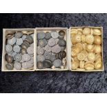 Collection of Genuine Horn Buttons, approx. 290 in total, housed in three boxes.