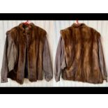 Ladies Dark Brown Mink Bomber Jacket, wi