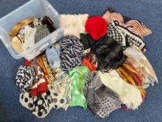 Box of Assorted Vintage Ladies Scarves,