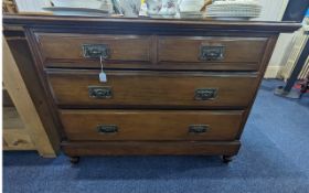 Large Vintage Chest of Drawers, two short above two larger graduating drawers. Raised on ball