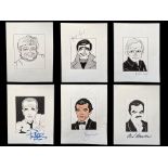 Hollywood Stars Interest - Collection of Six Signed Printed Portraits of Actors, by Marshall Jay