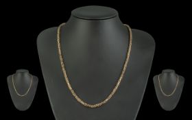 A Superb Quality - Expensive 9ct Gold Necklace / Chain. Excellent Design. Marked 9.375. Length 20