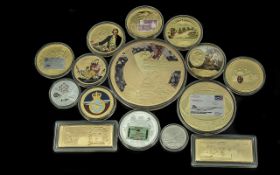 Quantity of Commemorative Coins, including Battle of Britain, James Cook, Concorde, £5 Banknote,