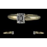 Ladies 14ct Gold Excellent Quality Single Stone Diamond Set Ring, marked 14ct to shank. The