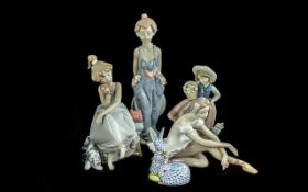 Four Lladro Figurines comprising 'Pocket Full of Wishes' No.7650, 'Spring is Here' No.5223, 'Chit