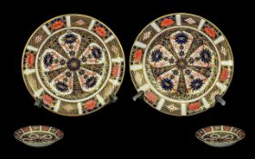 Two Royal Crown Derby Bowls, pattern No.1128 'Imari' pattern, 6.5'' diameter.