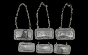 George III Sterling Silver Superb Set of 3 Spirit Ladles for Sherry, Claret and Port. Hallmark