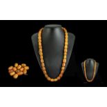 Superb Early 20th Century Butterscotch Amber Beaded Necklace, with 13 extra Butterscotch Amber