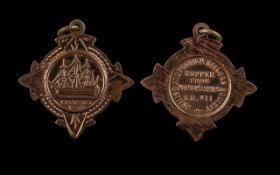 Antique 1905 Copper Medallion Made of Copper From HMS Victory Admiral Lord Nelson's Flagship.