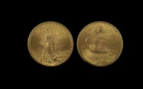 United States of America 20 Dollar St Gaundens Gold Coin - Date 1924. Excellent Condition - Please