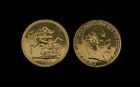 Edward VII Five Pound Gold Coin - Date 1902. Good Detail - Lots of Tony Scratches, High Lustre -