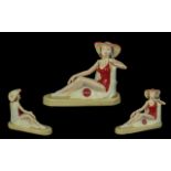 Royal Doulton Handpainted Advertising Figure Coca Cola 'Calendar Girls' Series, limited edition