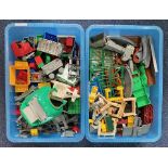 Train Set Interest - Two Boxes of Large Size Lego, trains, track, Thomas the Tank set and