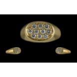 Ladies 18ct Gold - Quality Diamond Set Cluster Ring, marked 750 to interior of shank. The ten