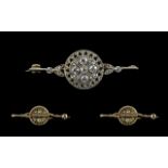 Art Nouveau Superb Quality 15ct Gold & Platinum Diamond Set Small Brooch, of exquisite and