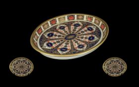 A Royal Crown Derby Imari Pattern 1128 Oval Shallow Dish, Royal Crown Derby backstamp and